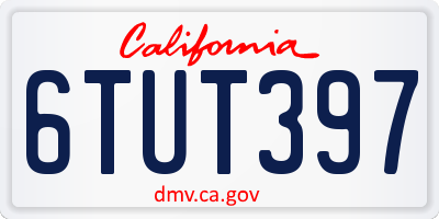 CA license plate 6TUT397