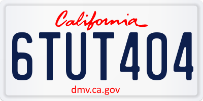 CA license plate 6TUT404