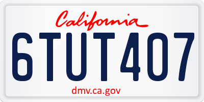 CA license plate 6TUT407