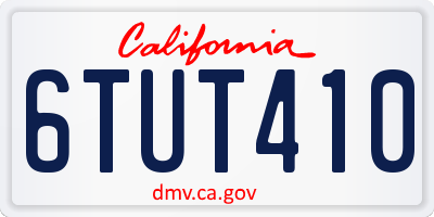CA license plate 6TUT410