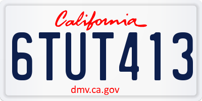 CA license plate 6TUT413