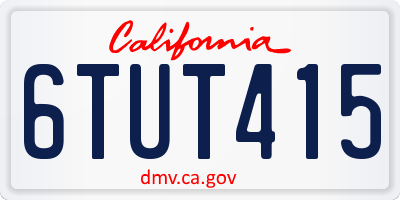 CA license plate 6TUT415