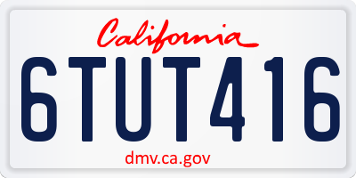 CA license plate 6TUT416