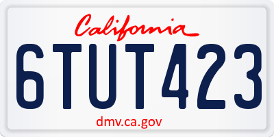 CA license plate 6TUT423