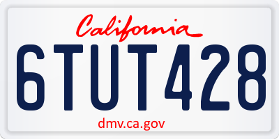 CA license plate 6TUT428