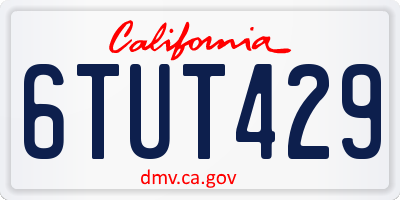 CA license plate 6TUT429