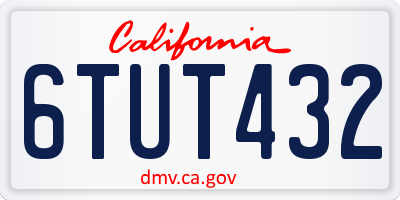 CA license plate 6TUT432