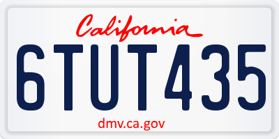 CA license plate 6TUT435