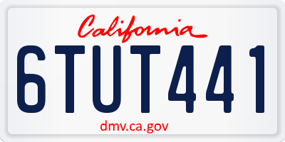 CA license plate 6TUT441
