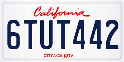 CA license plate 6TUT442