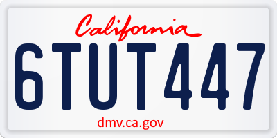 CA license plate 6TUT447