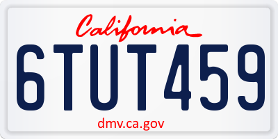 CA license plate 6TUT459