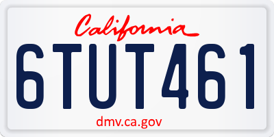 CA license plate 6TUT461