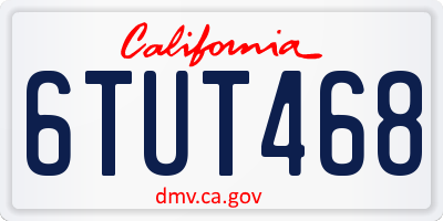 CA license plate 6TUT468