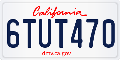 CA license plate 6TUT470