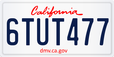 CA license plate 6TUT477