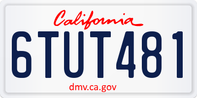 CA license plate 6TUT481