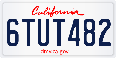 CA license plate 6TUT482