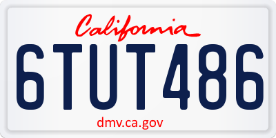 CA license plate 6TUT486