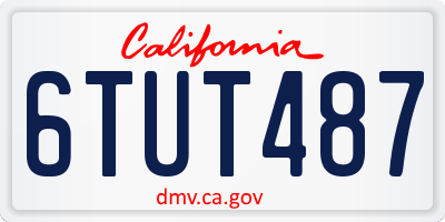 CA license plate 6TUT487