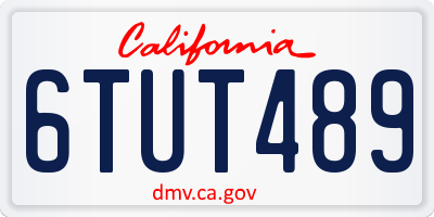 CA license plate 6TUT489