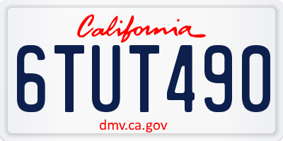 CA license plate 6TUT490