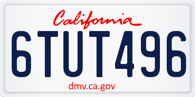 CA license plate 6TUT496