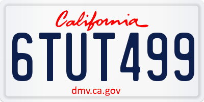 CA license plate 6TUT499