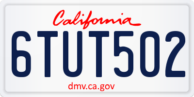 CA license plate 6TUT502