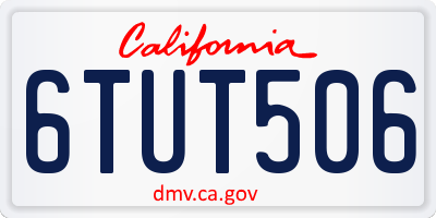 CA license plate 6TUT506