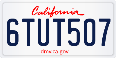 CA license plate 6TUT507