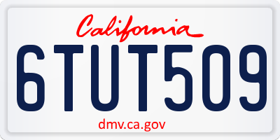 CA license plate 6TUT509