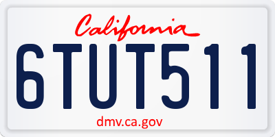 CA license plate 6TUT511