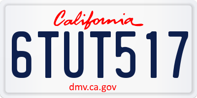 CA license plate 6TUT517