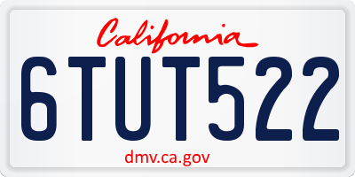 CA license plate 6TUT522