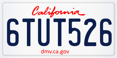 CA license plate 6TUT526