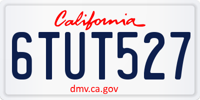 CA license plate 6TUT527