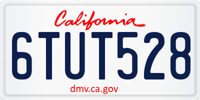 CA license plate 6TUT528