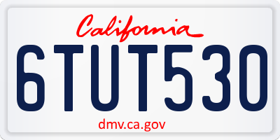 CA license plate 6TUT530