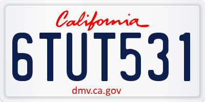 CA license plate 6TUT531