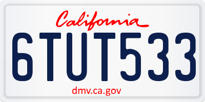 CA license plate 6TUT533