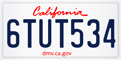 CA license plate 6TUT534