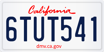 CA license plate 6TUT541