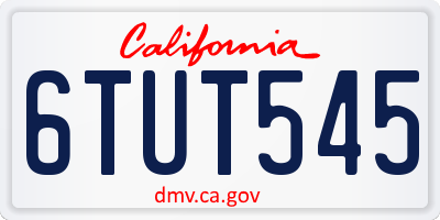 CA license plate 6TUT545