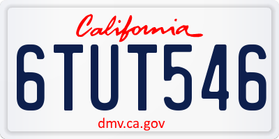 CA license plate 6TUT546