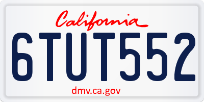 CA license plate 6TUT552