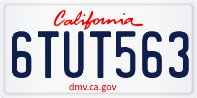 CA license plate 6TUT563