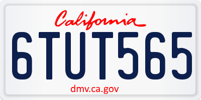 CA license plate 6TUT565