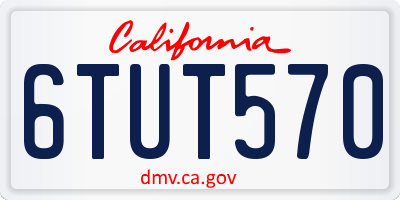 CA license plate 6TUT570