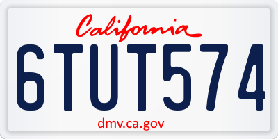 CA license plate 6TUT574